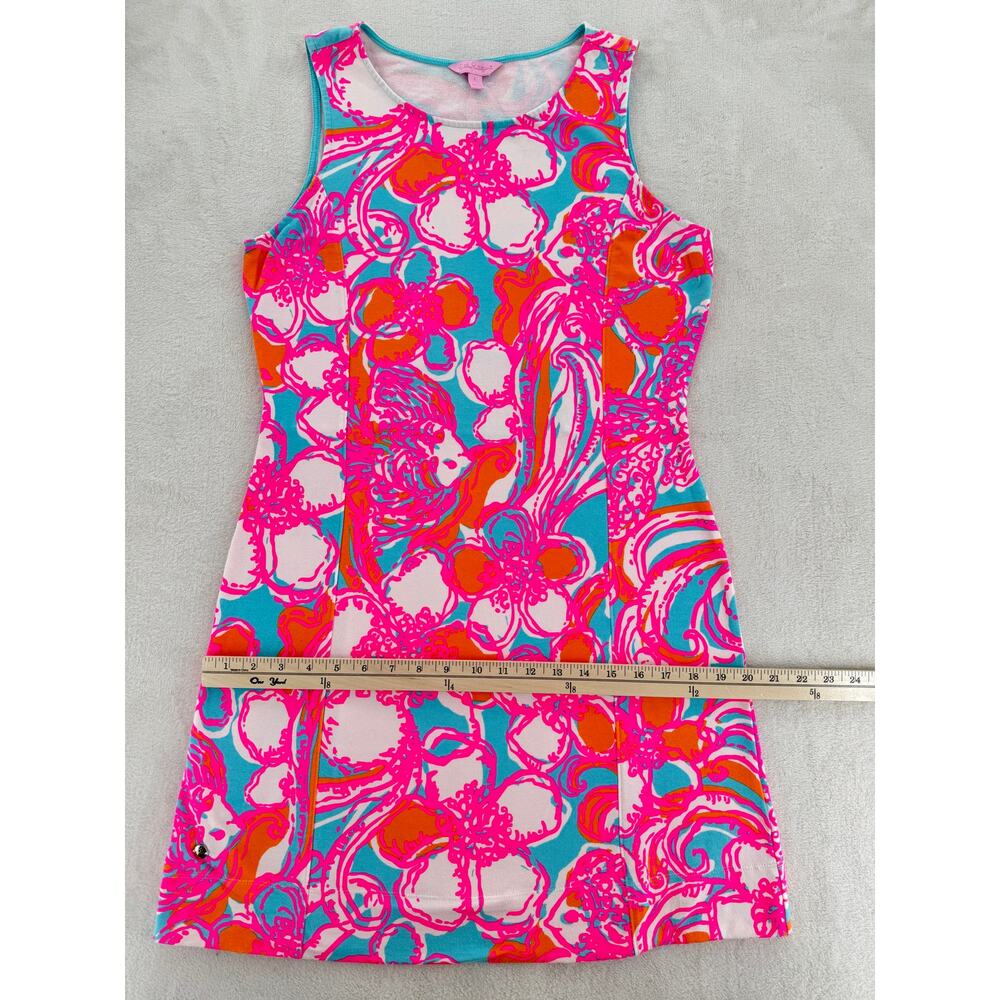 Lily Pulitzer Dress Feeling Tanked Groovy Floral Shift Cotton Sleeveless Large - Picture 10 of 10